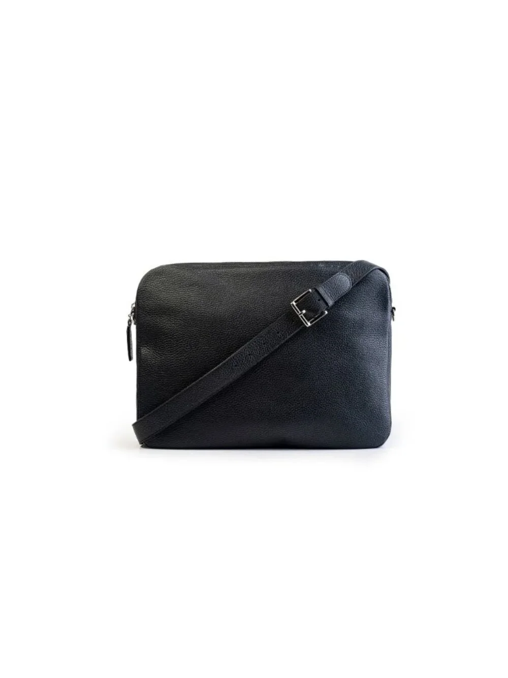 Men's/ Women's Black Italian Leather Slim Laptop Bag Lebanese Designer NWT